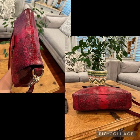 HENRI BENDEL NWOT The Whitney Lizard Messenger Bag w/ dust bag - Picture 12 of 16